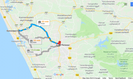 Guruvayur To Thrissur Distance