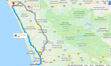 Cochin To Guruvayur Temple Distance